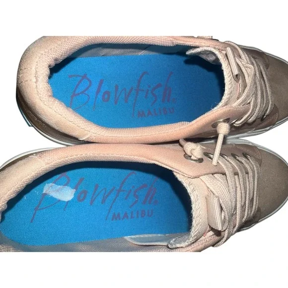 Blowfish Malibu Pink Suede Rose Gold Accent‎ Platform Sneakers Women - Picture 3 of 10